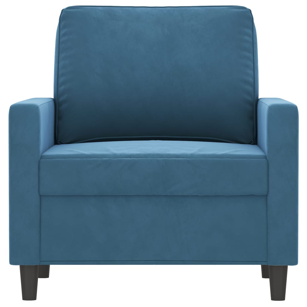 Fauteuil 60 cm fluweel blauw