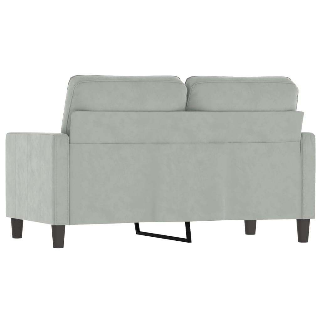 Tweezitsbank 120 cm fluweel lichtgrijs