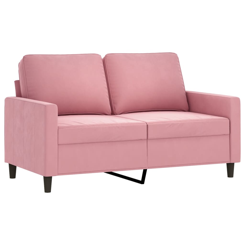 Tweezitsbank 120 cm fluweel roze