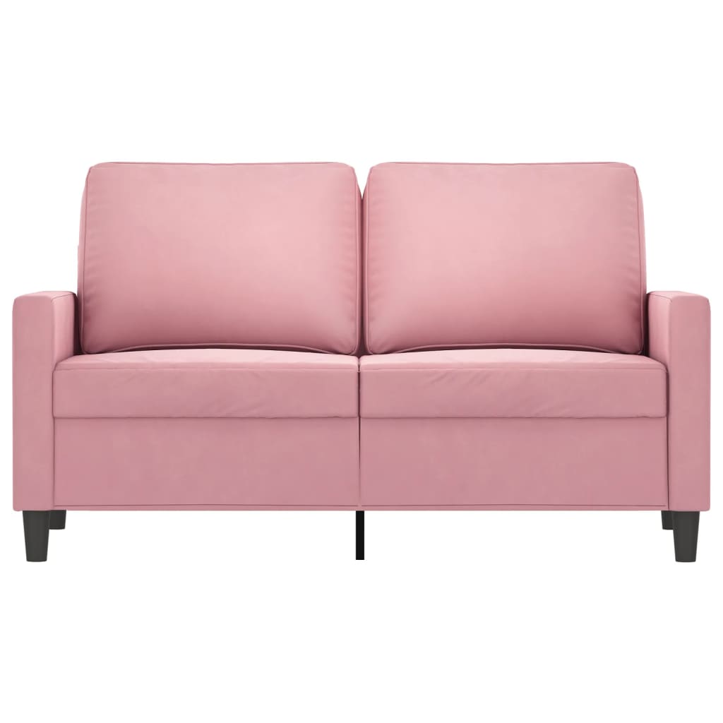 Tweezitsbank 120 cm fluweel roze