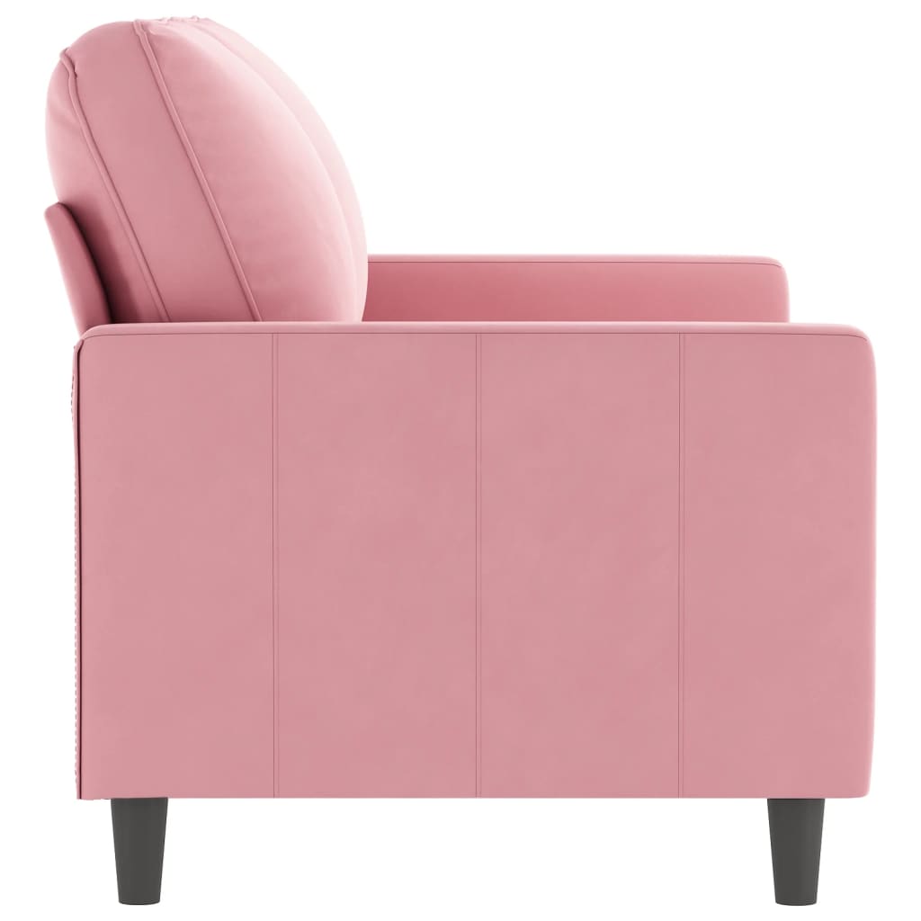 Tweezitsbank 120 cm fluweel roze