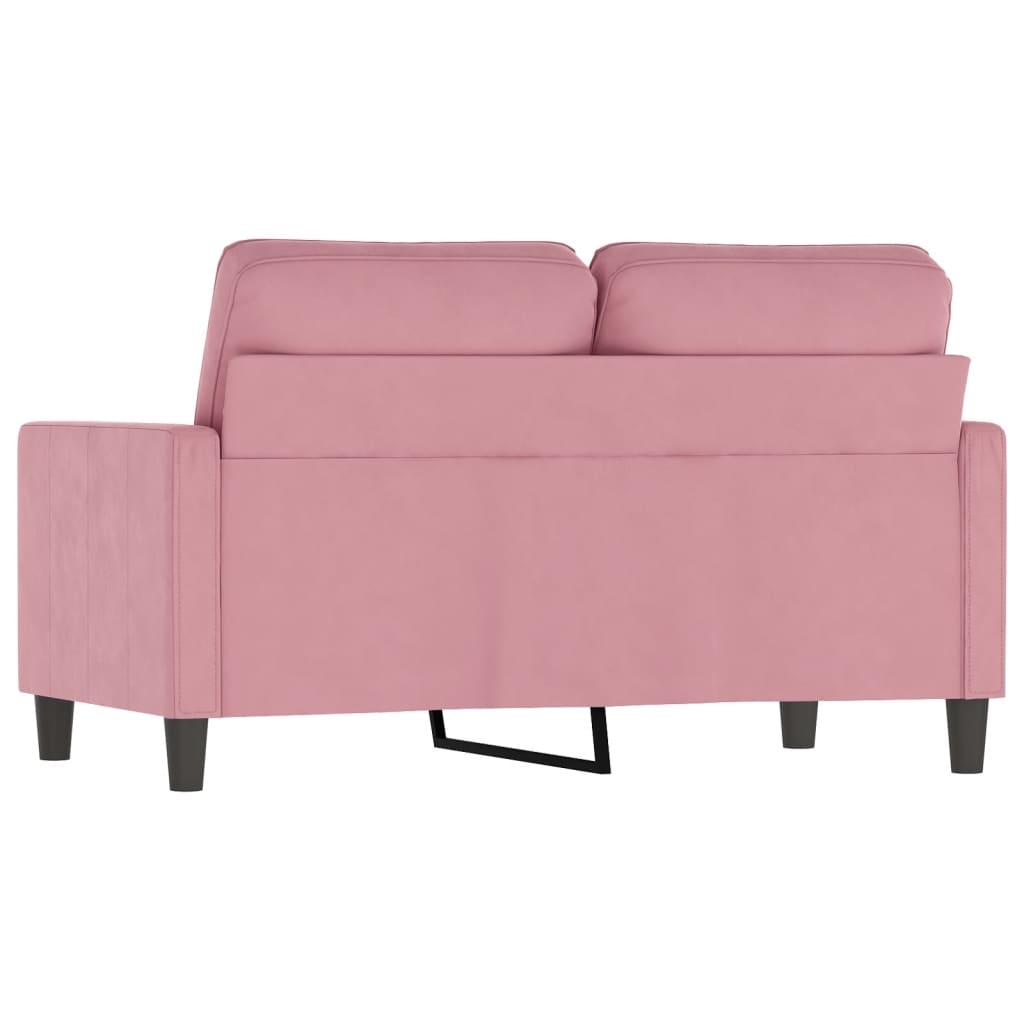 Tweezitsbank 120 cm fluweel roze
