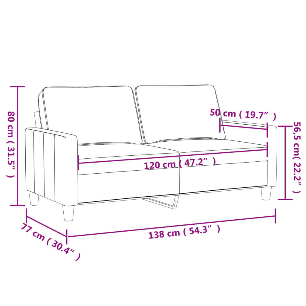 Tweezitsbank 120 cm fluweel roze