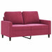 Tweezitsbank 120 cm fluweel wijnrood