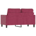 Tweezitsbank 120 cm fluweel wijnrood