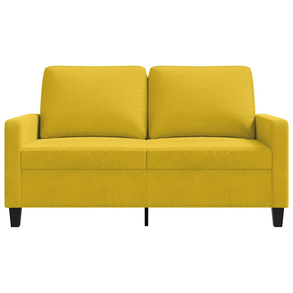 Tweezitsbank 120 cm fluweel geel