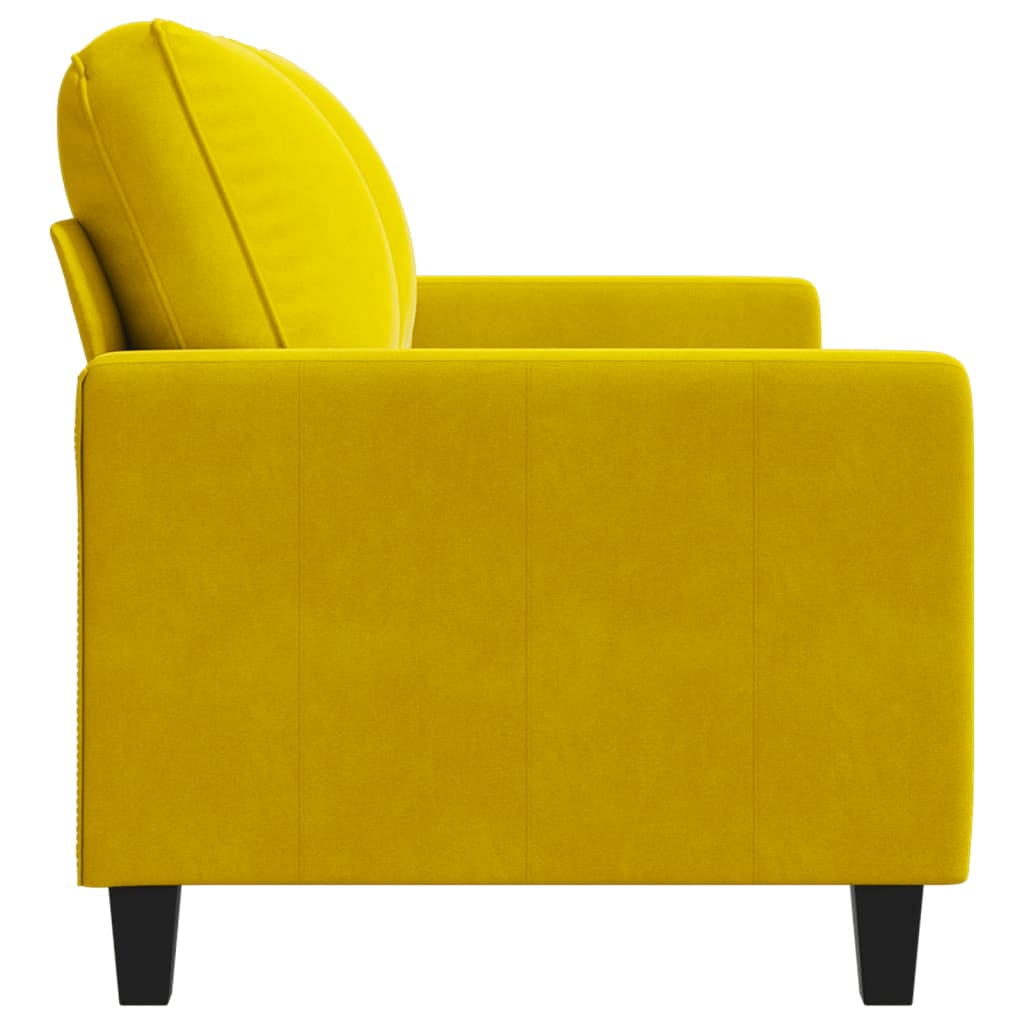 Tweezitsbank 120 cm fluweel geel