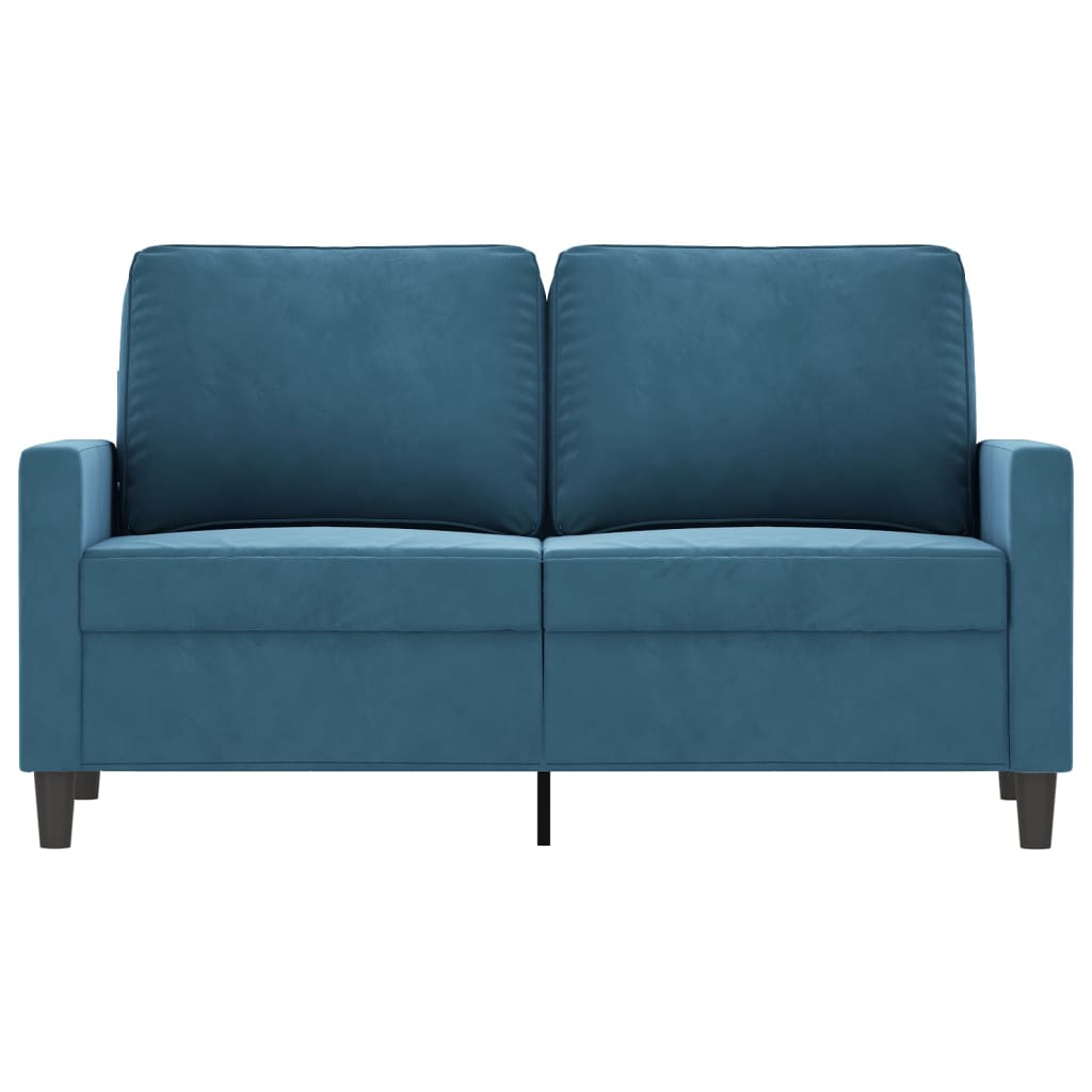 Tweezitsbank 120 cm fluweel blauw