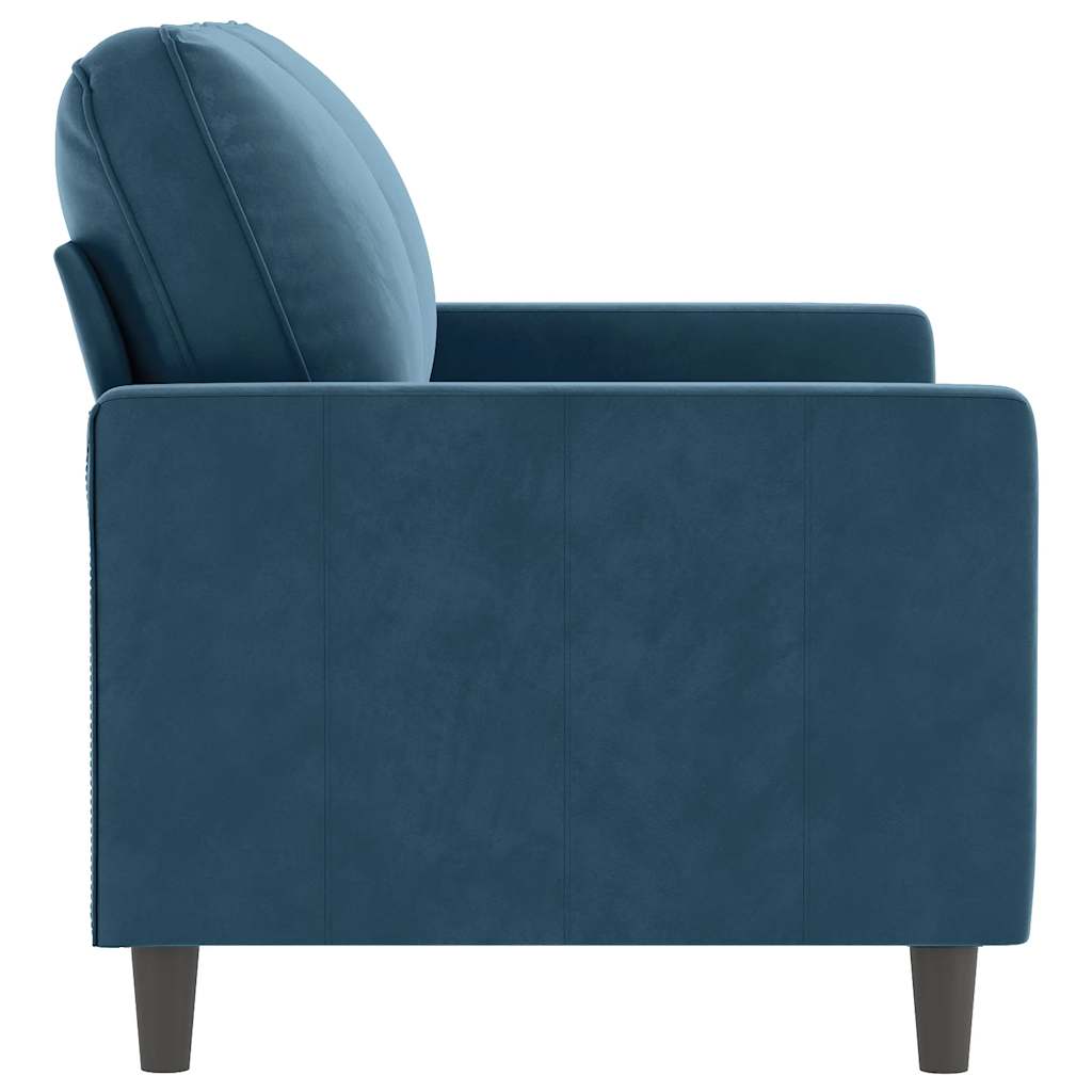 Tweezitsbank 120 cm fluweel blauw