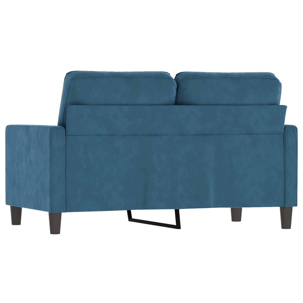 Tweezitsbank 120 cm fluweel blauw