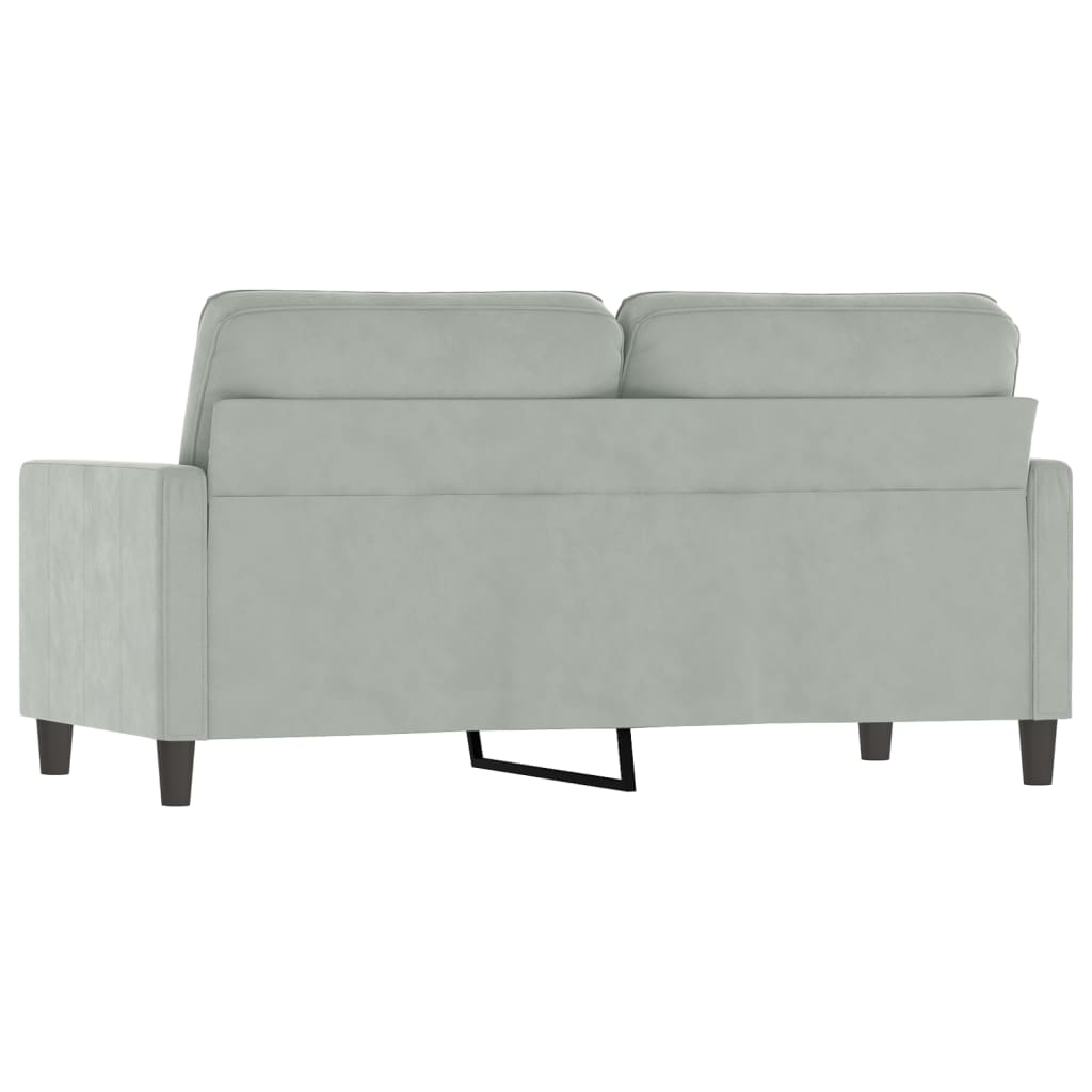 Tweezitsbank 140 cm fluweel lichtgrijs