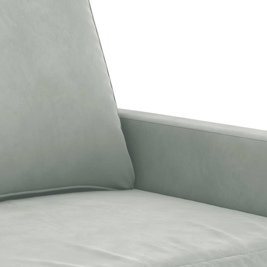 Tweezitsbank 140 cm fluweel lichtgrijs