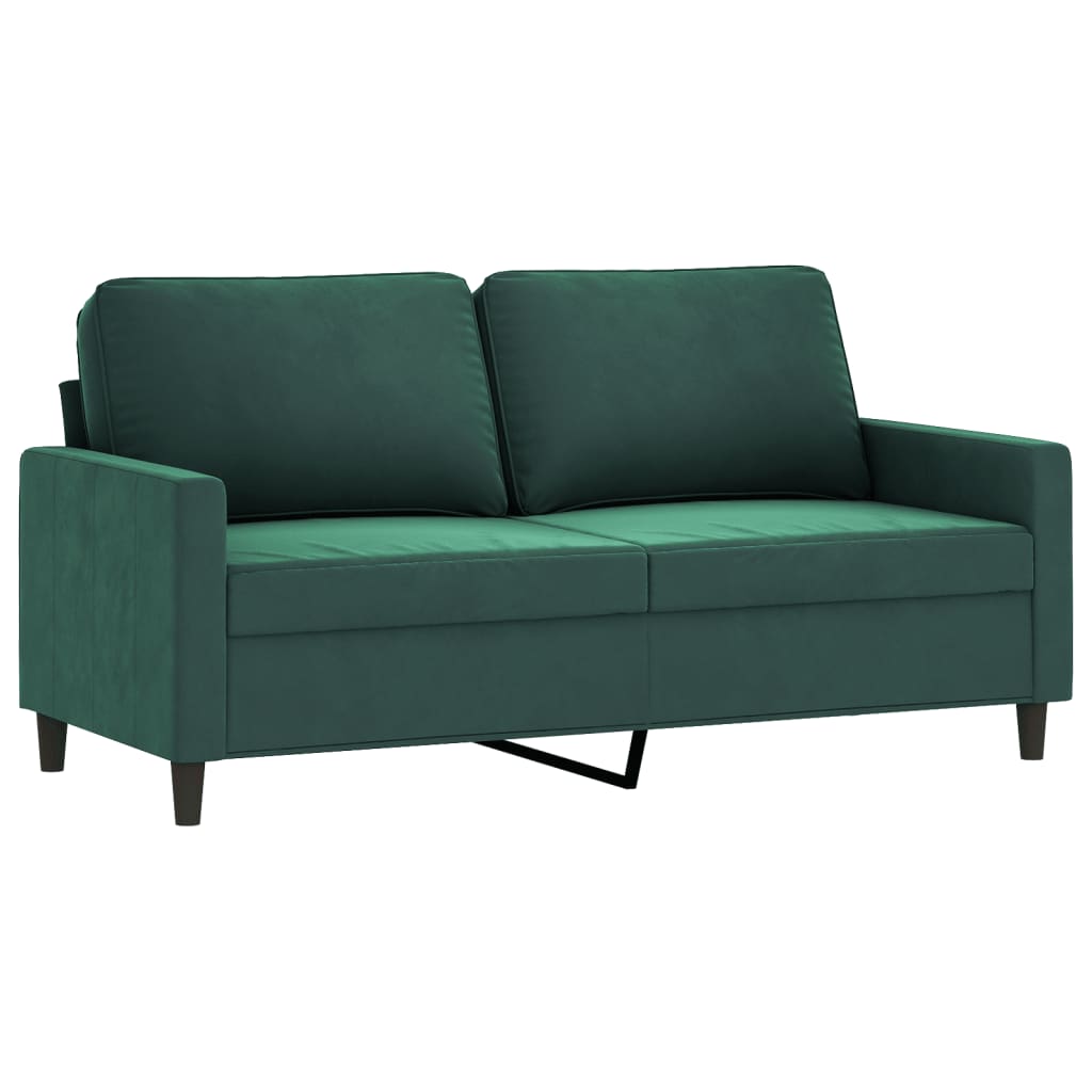 Tweezitsbank 140 cm fluweel donkergroen