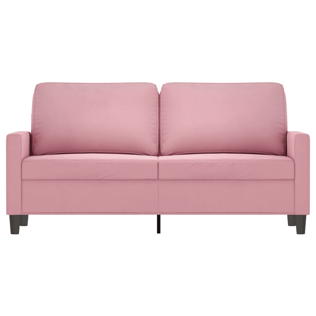 Tweezitsbank 140 cm fluweel roze