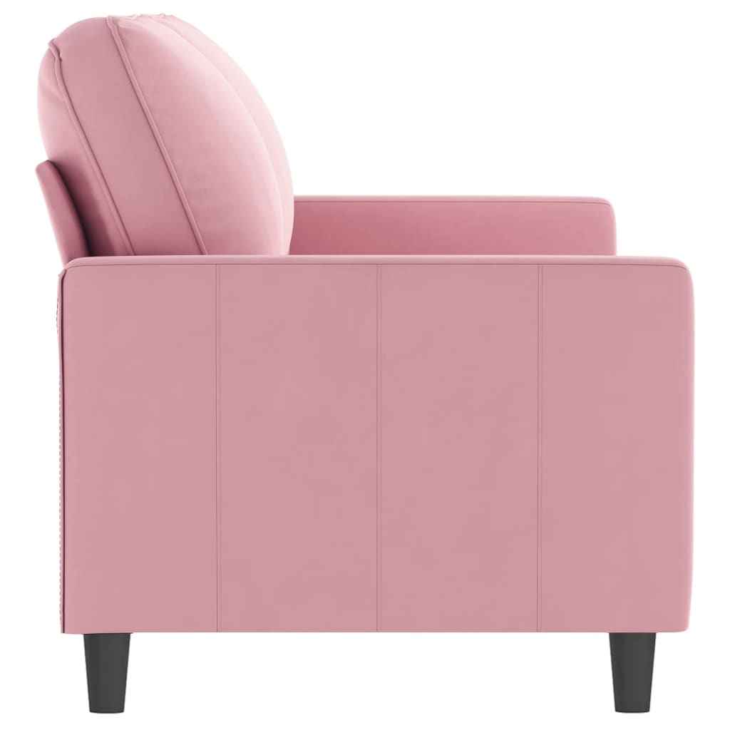 Tweezitsbank 140 cm fluweel roze