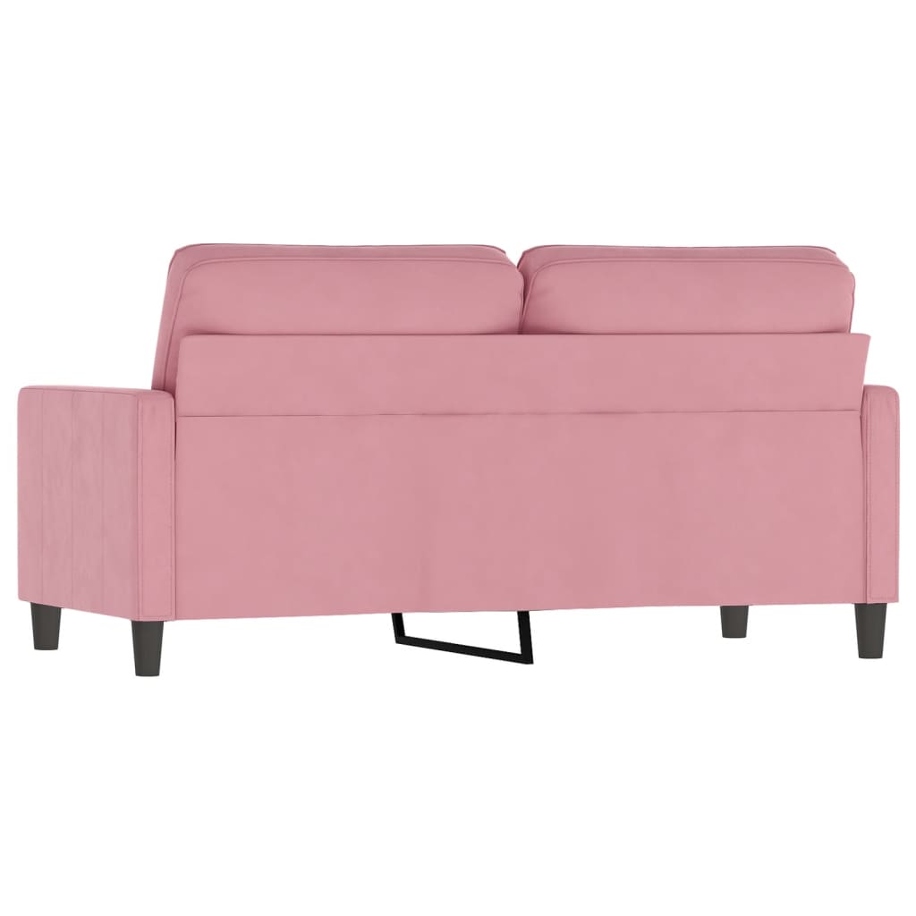 Tweezitsbank 140 cm fluweel roze