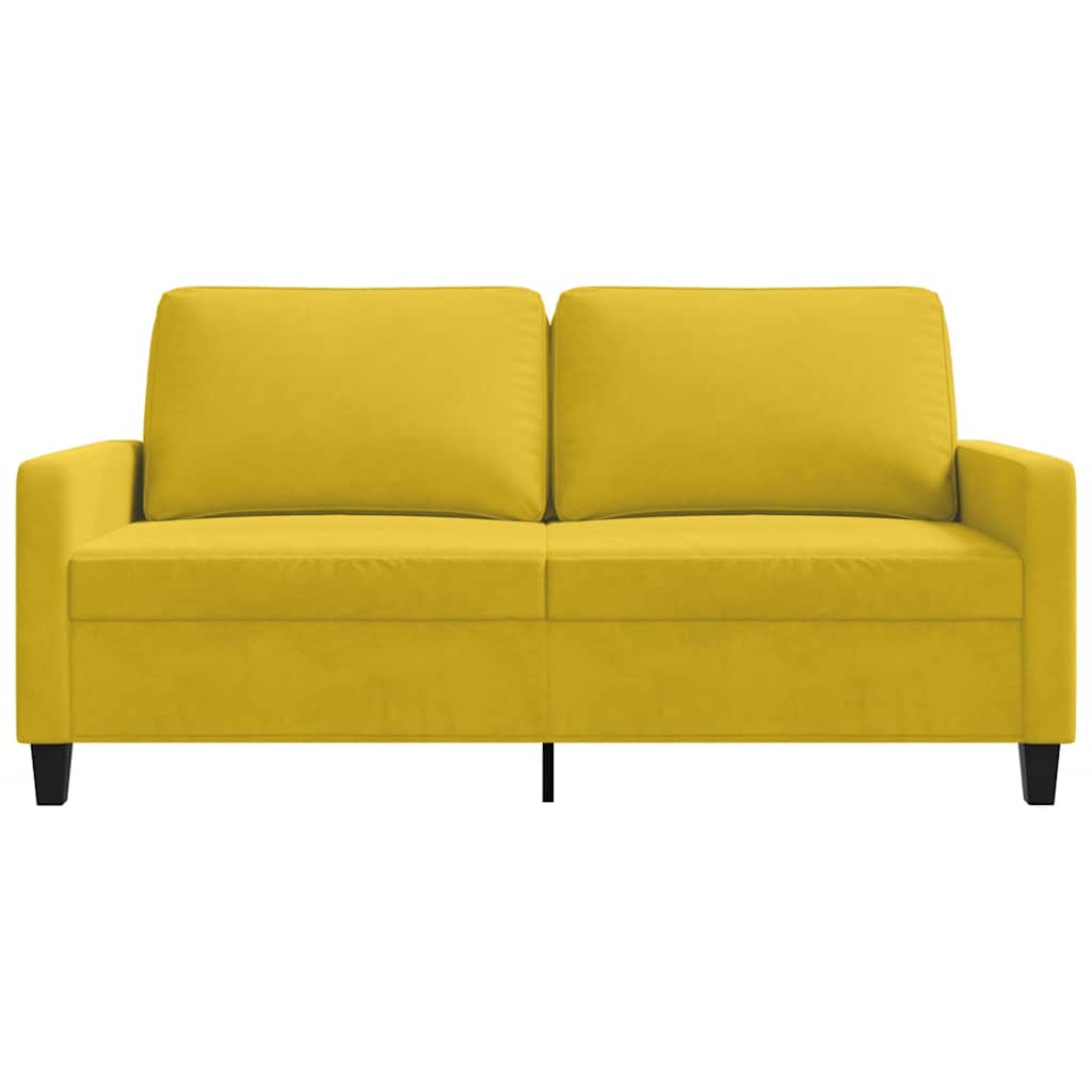 Tweezitsbank 140 cm fluweel geel