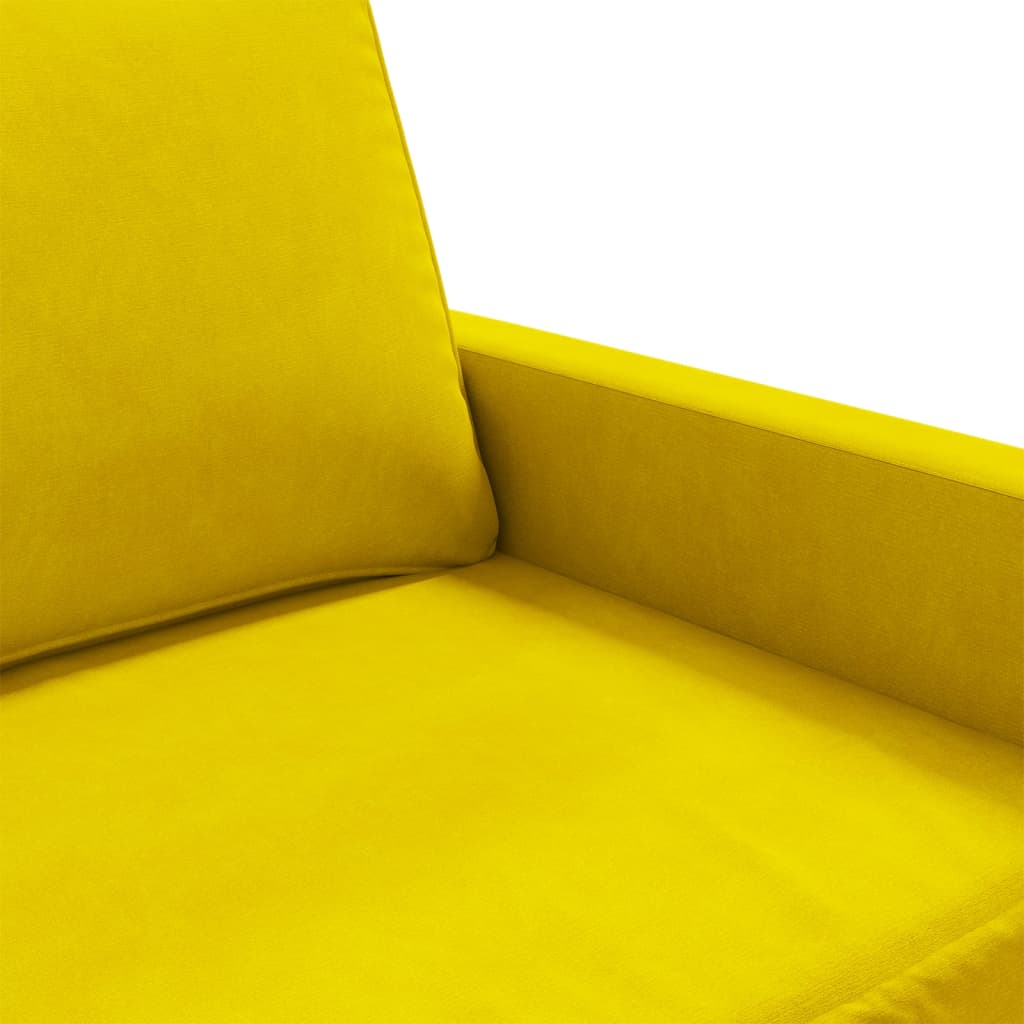 Tweezitsbank 140 cm fluweel geel