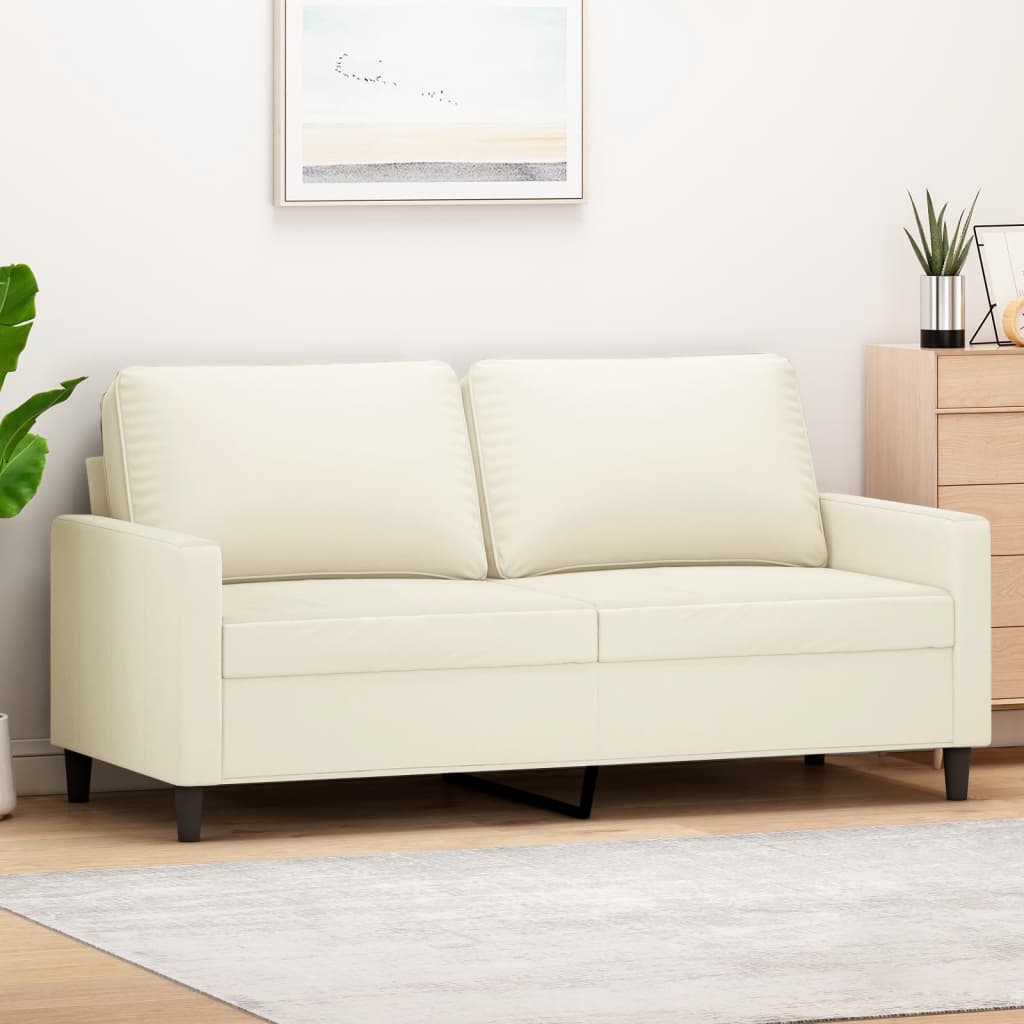 Tweezitsbank 140 cm fluweel crèmekleurig