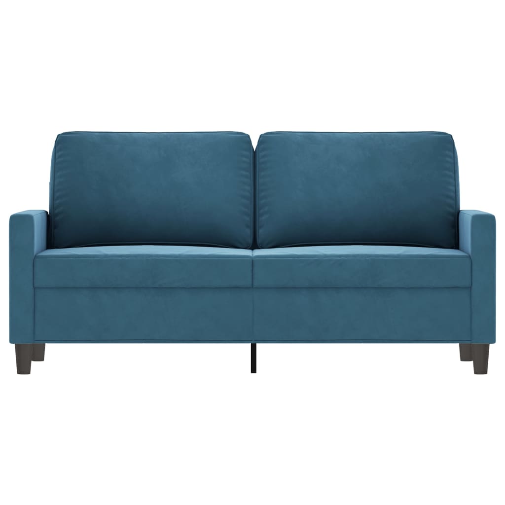Tweezitsbank 140 cm fluweel blauw