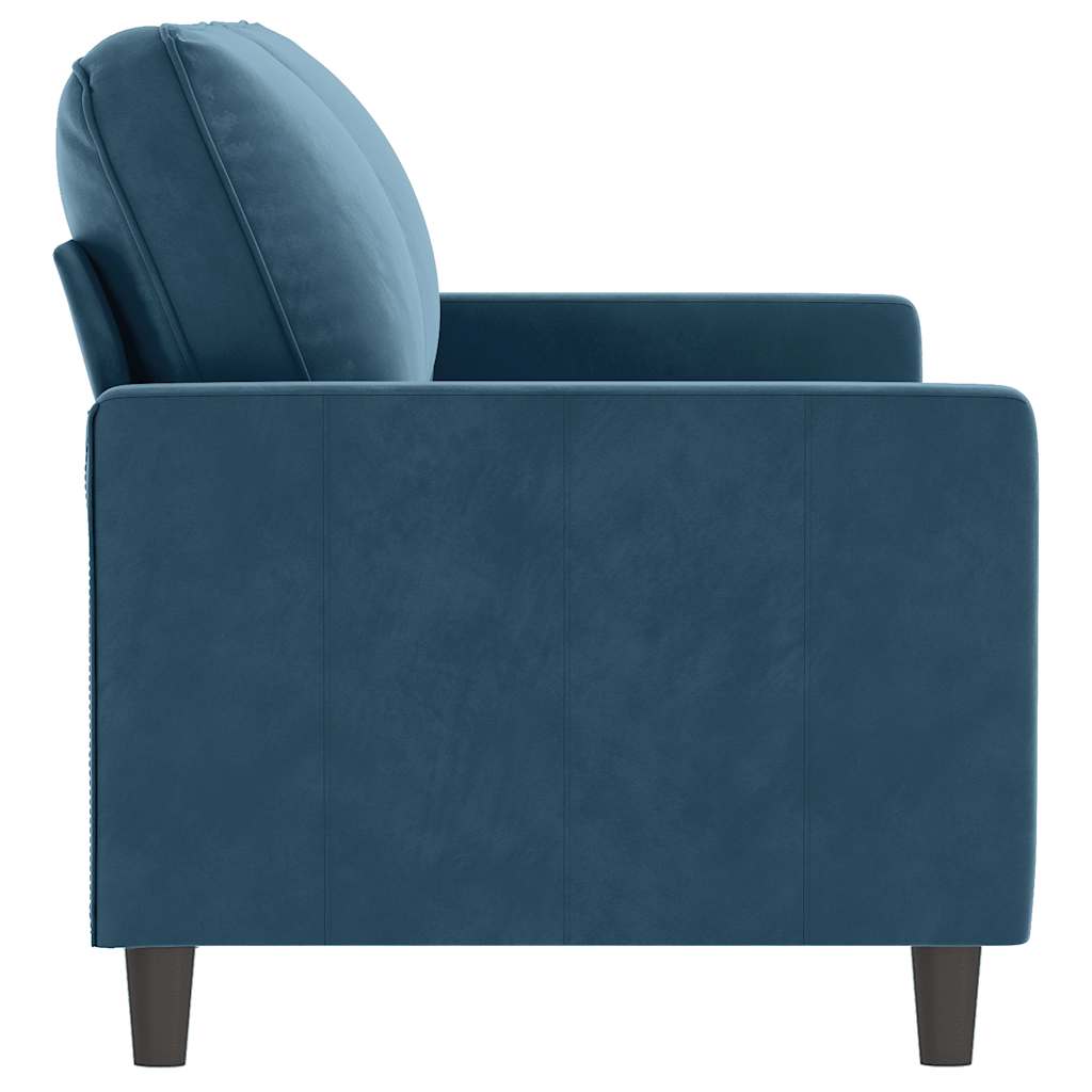 Tweezitsbank 140 cm fluweel blauw