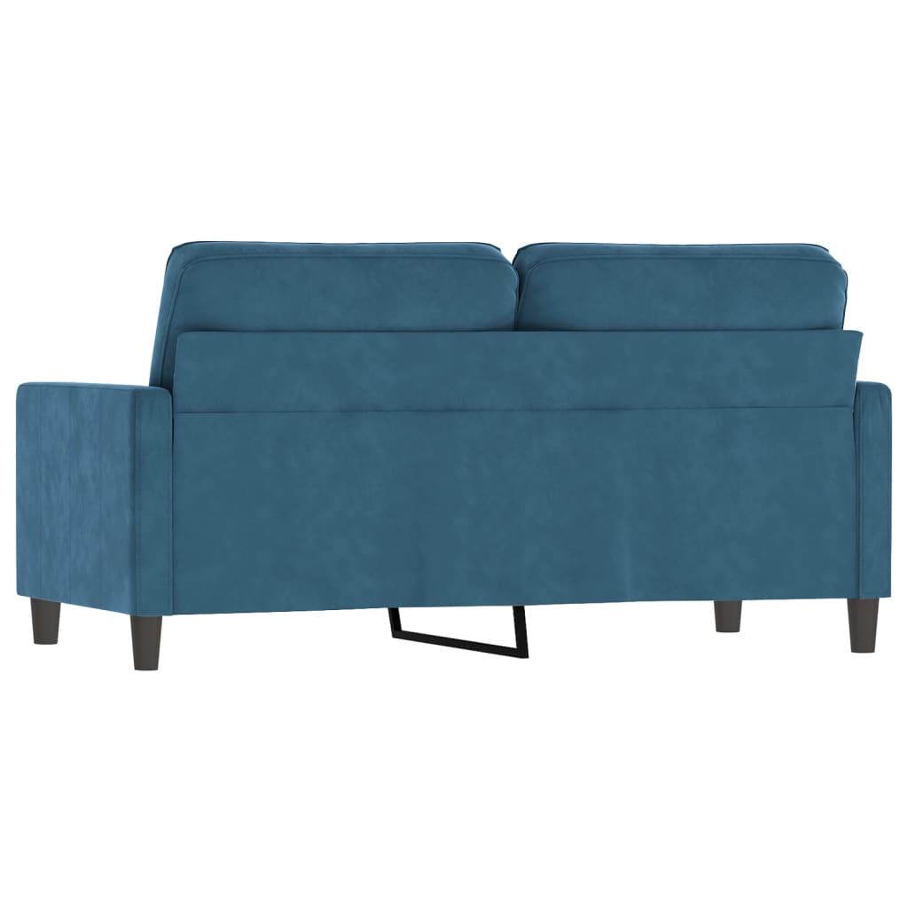 Tweezitsbank 140 cm fluweel blauw