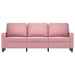 Driezitsbank 180 cm fluweel roze