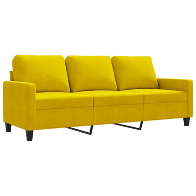 Driezitsbank 180 cm fluweel geel