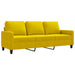 Driezitsbank 180 cm fluweel geel
