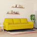 Driezitsbank 180 cm fluweel geel