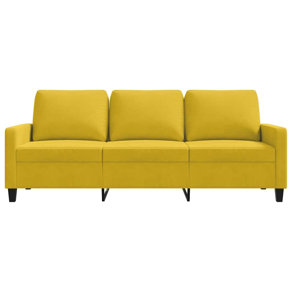 Driezitsbank 180 cm fluweel geel