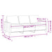 Driezitsbank 180 cm fluweel crèmekleurig