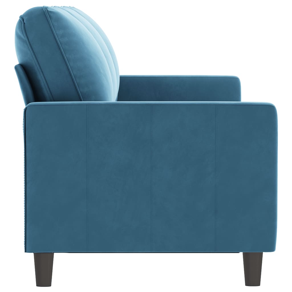 Driezitsbank 180 cm fluweel blauw