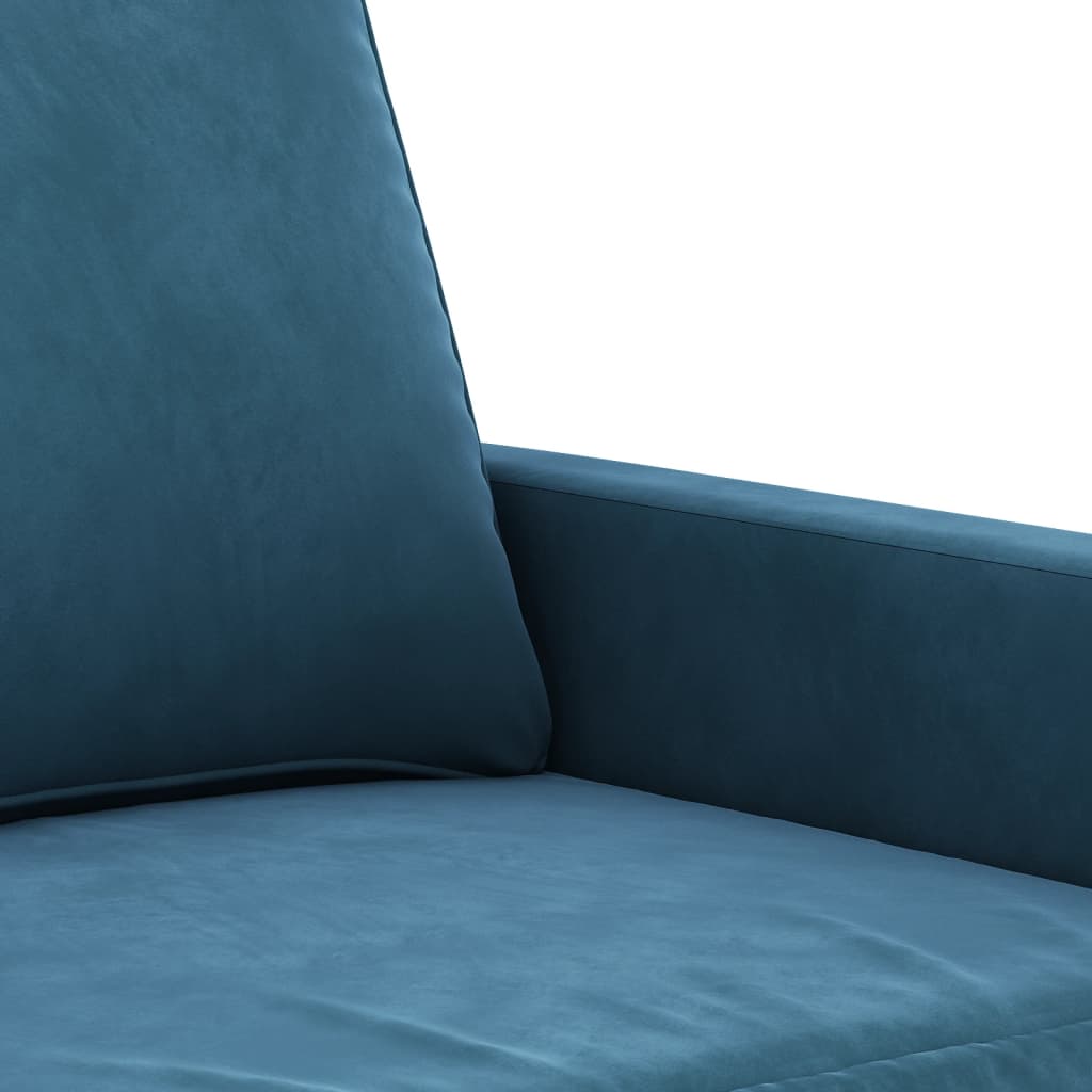Driezitsbank 180 cm fluweel blauw