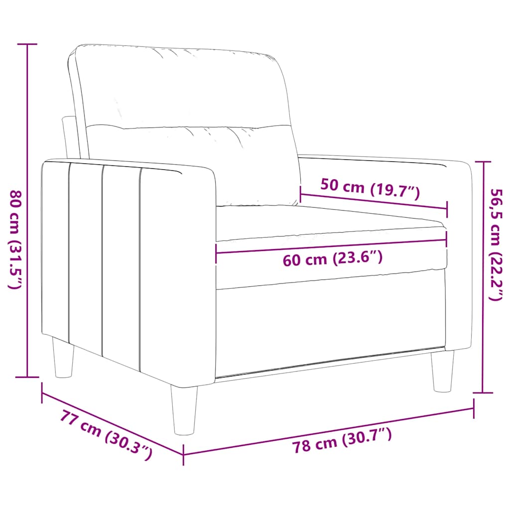 Fauteuil 60 cm stof donkergrijs