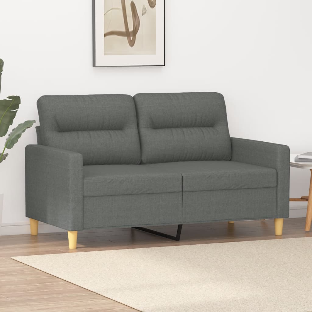 Tweezitsbank 120 cm stof donkergrijs