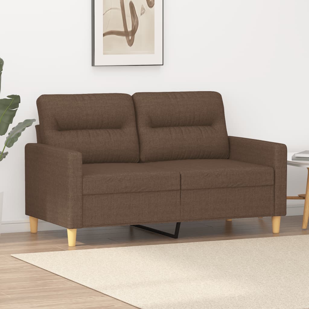 Tweezitsbank 120 cm stof bruin