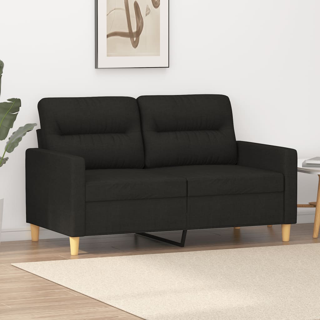 Tweezitsbank 120 cm stof zwart