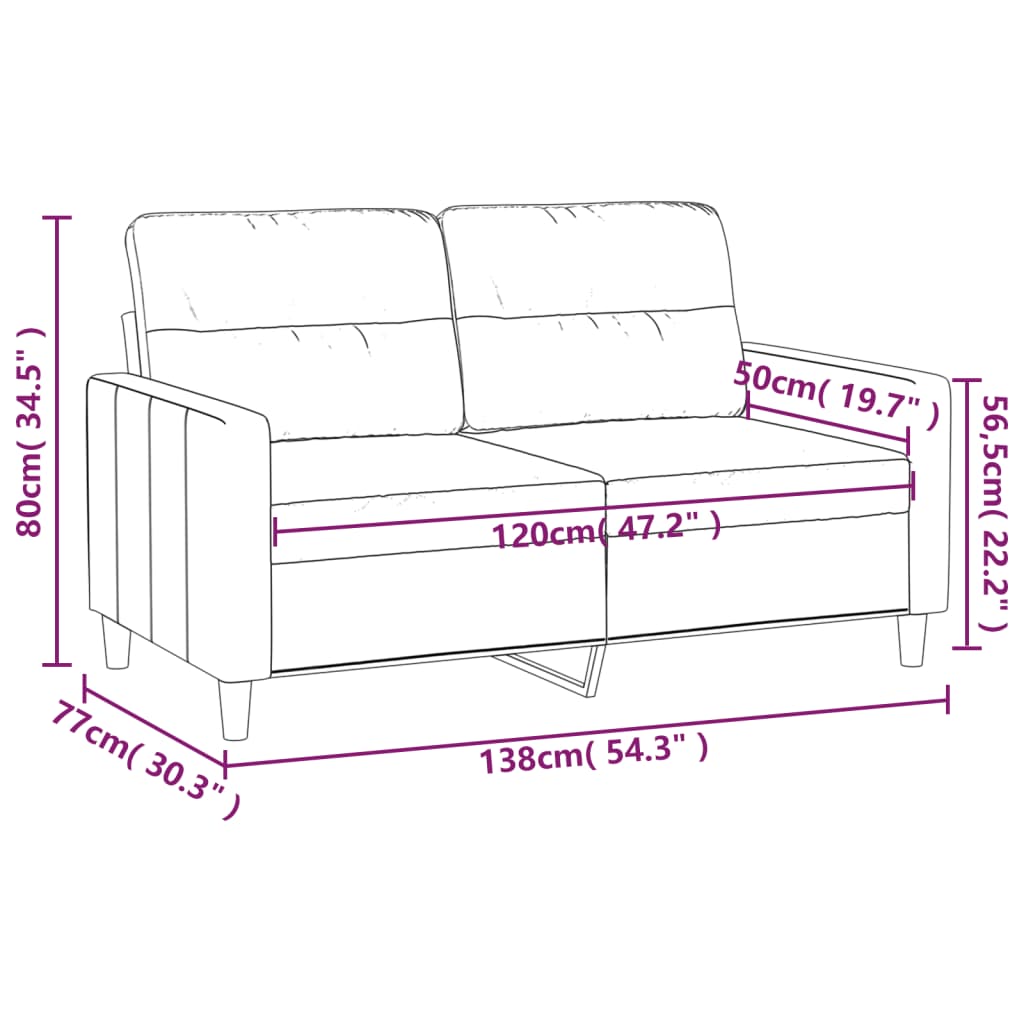 Tweezitsbank 120 cm stof wijnrood