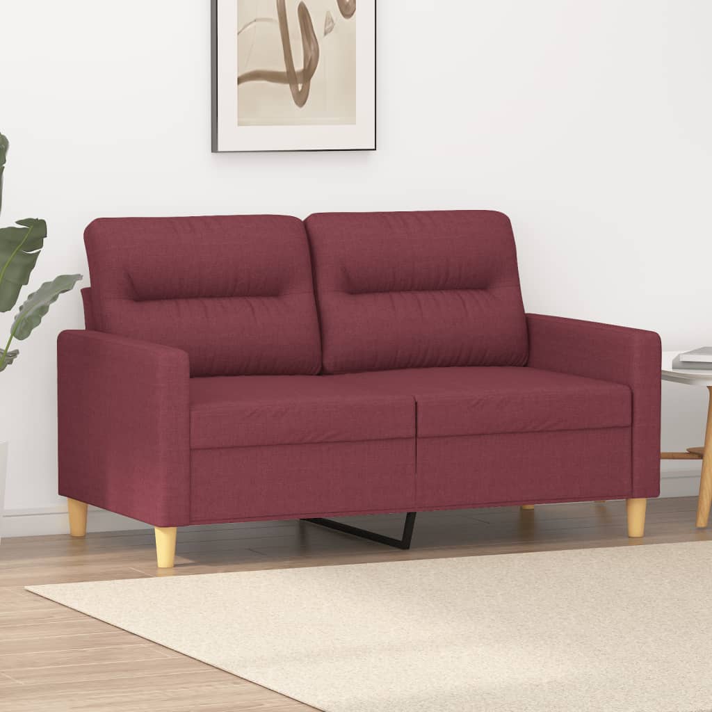 Tweezitsbank 120 cm stof wijnrood