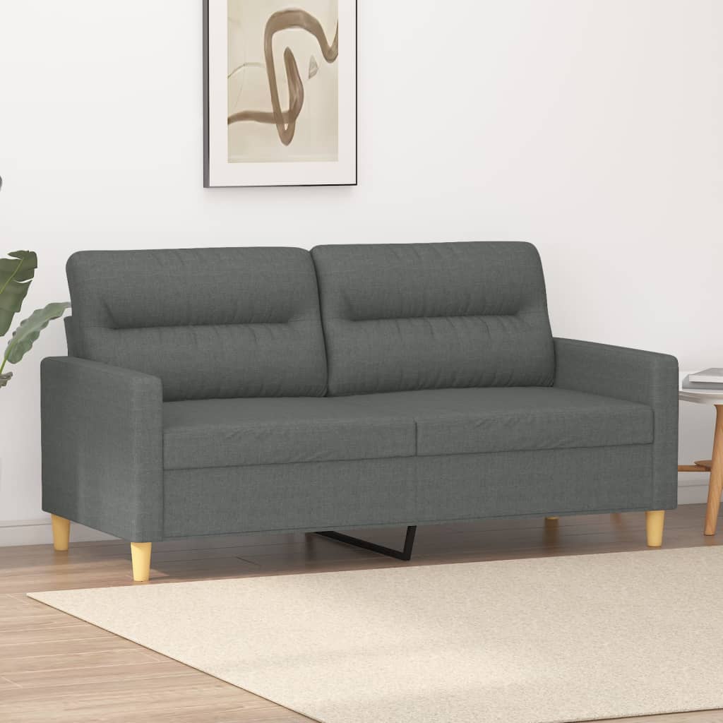 Tweezitsbank 140 cm stof donkergrijs
