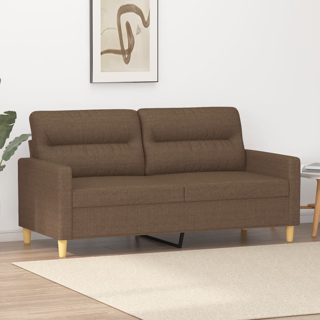 Tweezitsbank 140 cm stof bruin