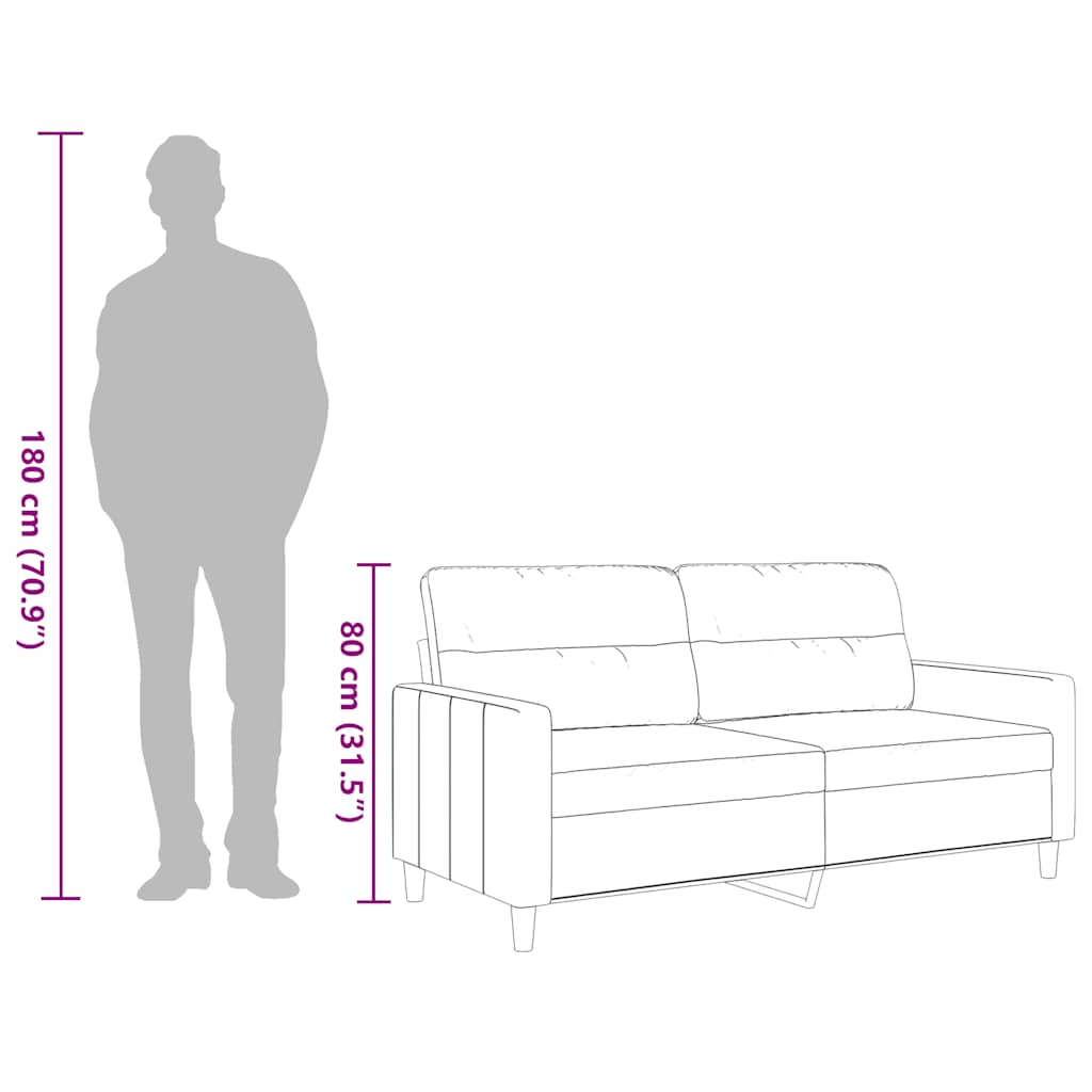 Tweezitsbank 140 cm stof lichtgeel
