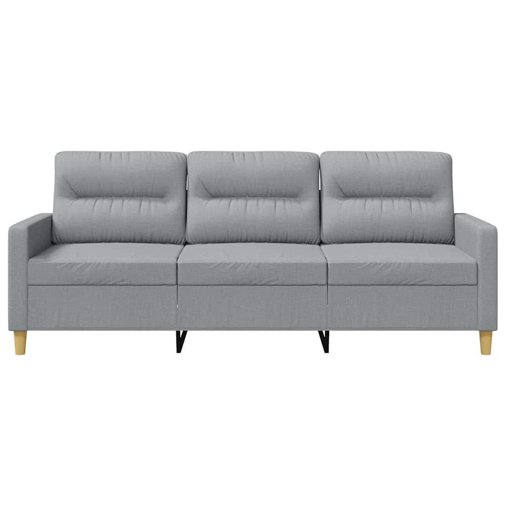 Driezitsbank 180 cm stof lichtgrijs