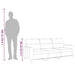 Driezitsbank 180 cm stof crèmekleurig