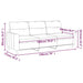 Driezitsbank 180 cm stof bruin