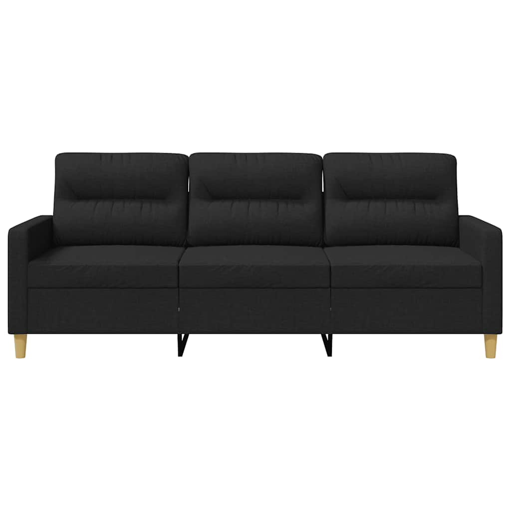 Driezitsbank 180 cm stof zwart