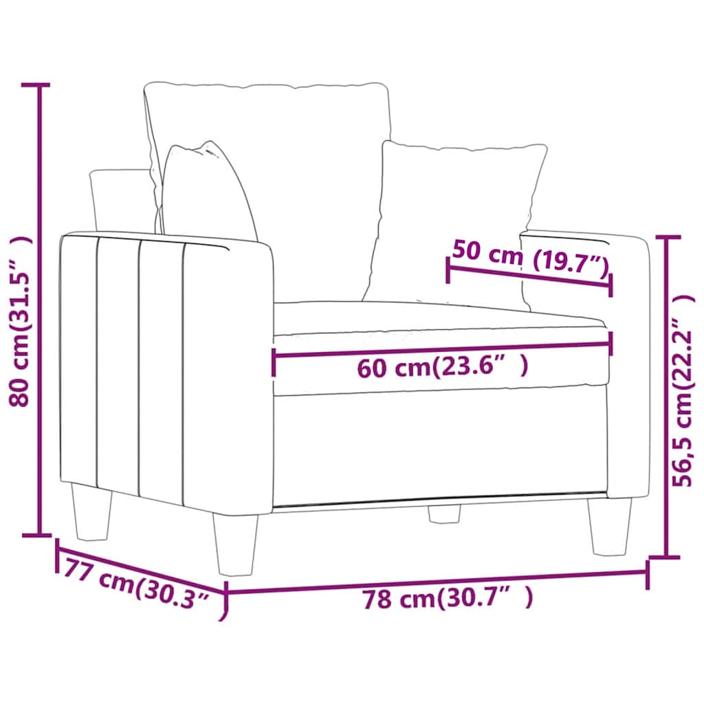 Fauteuil 60 cm stof crèmekleurig