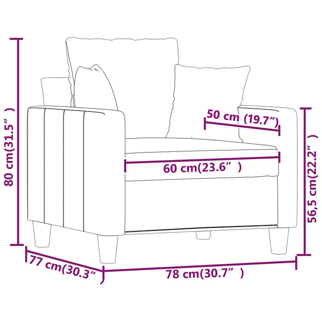 Fauteuil 60 cm stof zwart