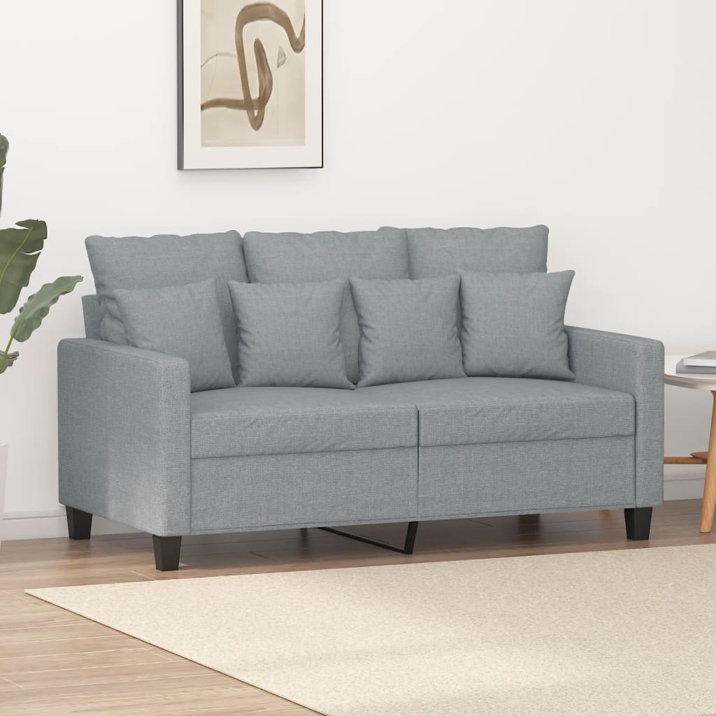 Tweezitsbank 120 cm stof lichtgrijs